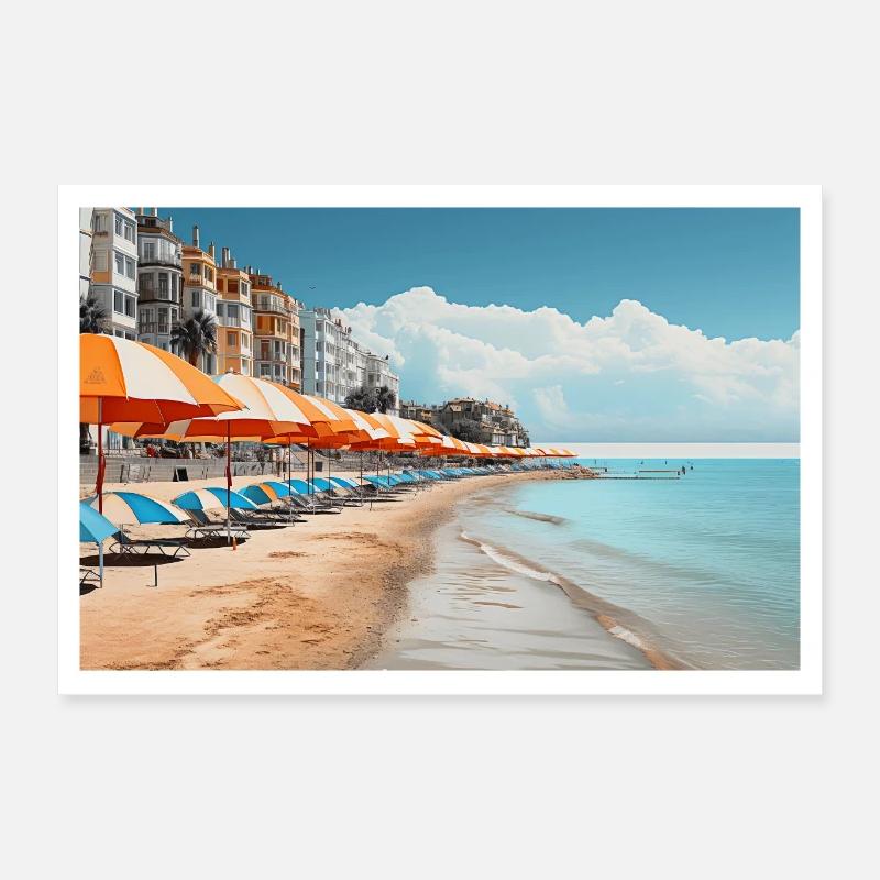 Strand-Poster - Poster 60x40 cm - Weiß