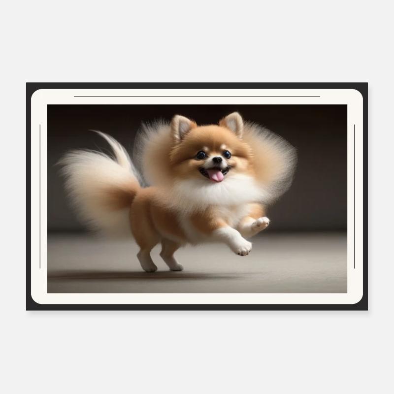 Dancing Pomeranian Poster Poster 24" x 16" (60x40 cm)