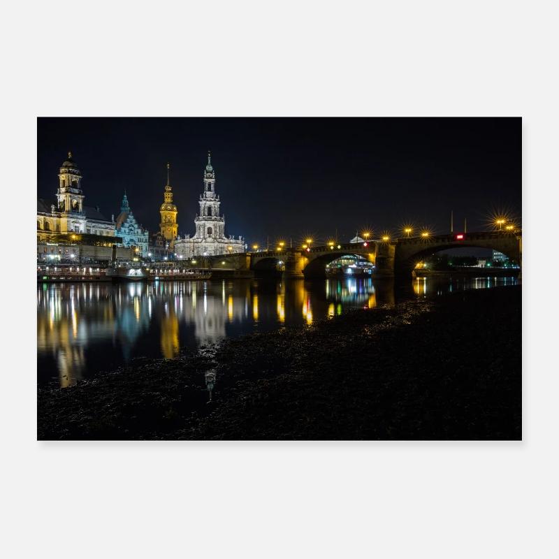 Dresden at night Poster 24" x 16" (60x40 cm)