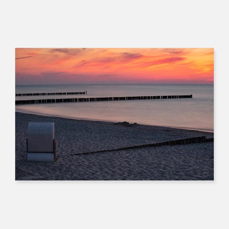Abendrot an der Ostsee Poster 60x40 cm