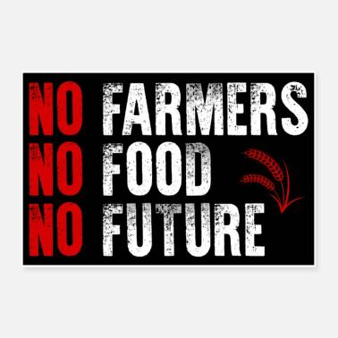 Pas d’agriculteurs, pas de nourriture, pas d’avenir Affiche de protestation Poster 60 x 40 cm
