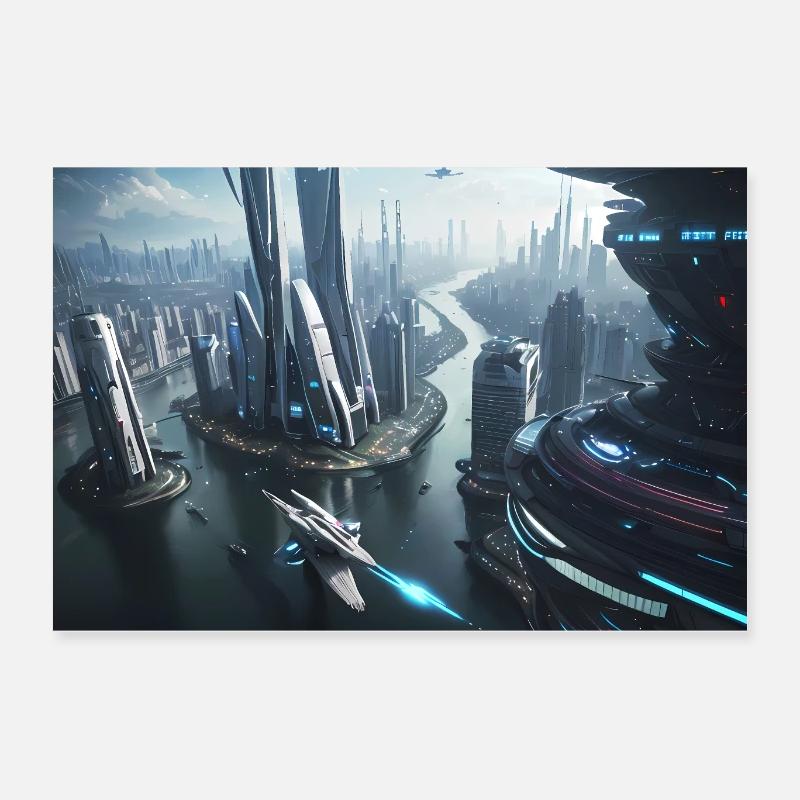 SF City - Poster 60 x 40 cm - blanc