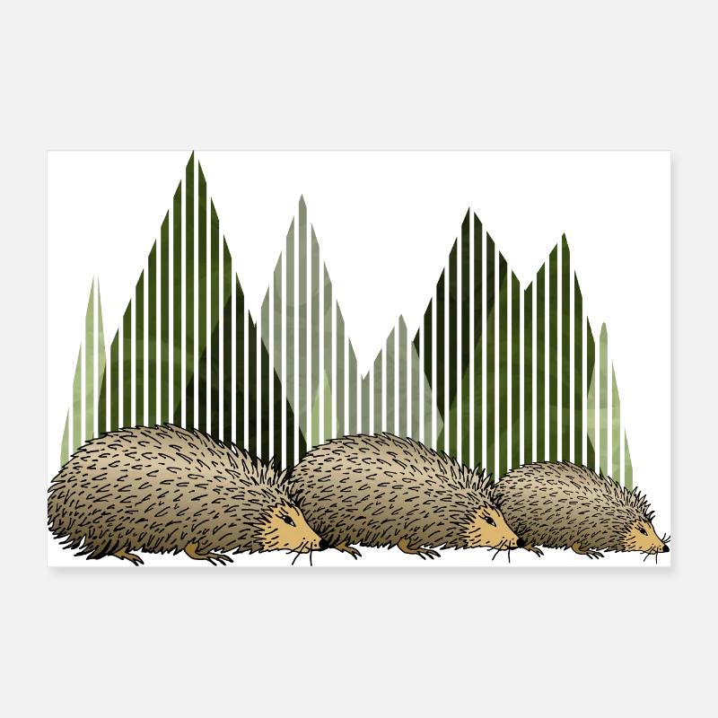 Hedgehogs Poster 24" x 16" (60x40 cm)