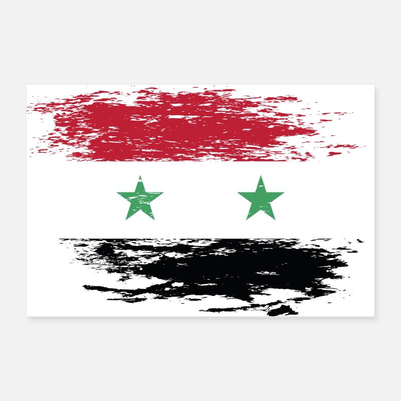 Drapeau syrien utilisé Poster 60 x 40 cm
