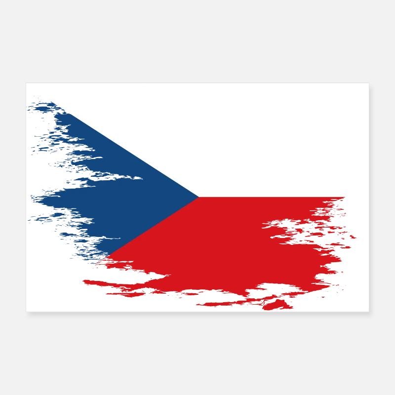 Tschechien Flagge used Design Poster 60x40 cm