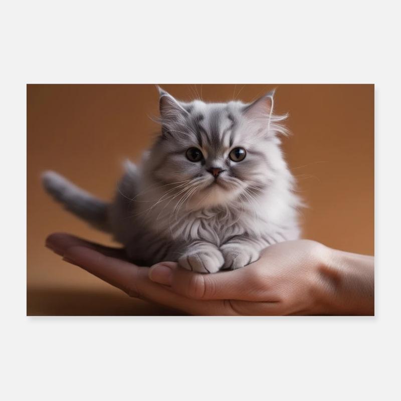 Neugieriger Begleiter: Ein Kätzchen erobert Herzen Poster 60x40 cm