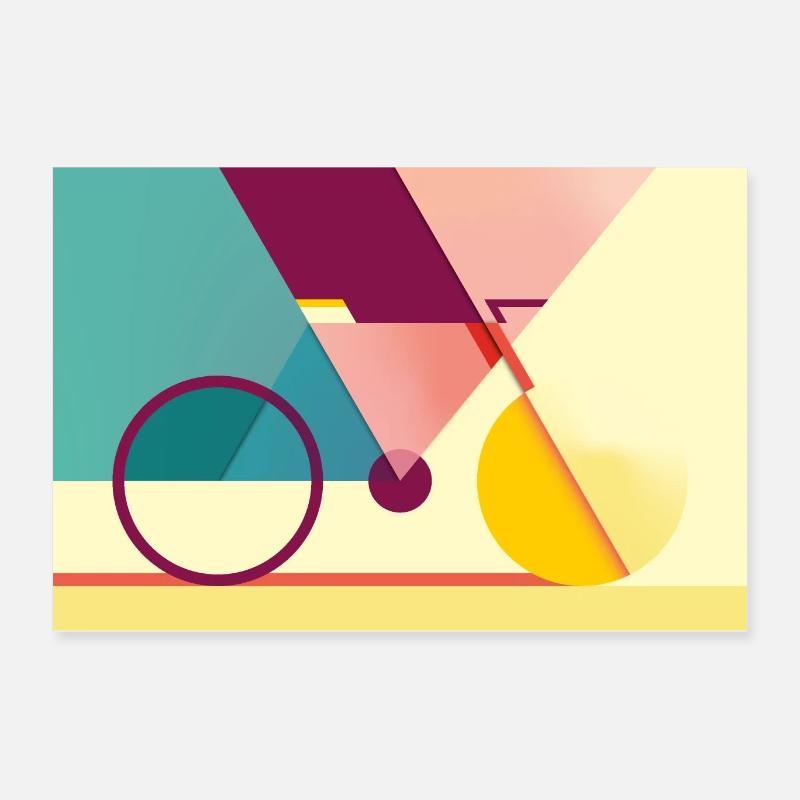 Geometrisches Rennrad Poster 60x40 cm