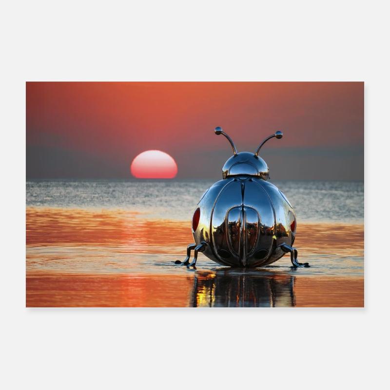 Marienkäfer Strand Poster 60x40 cm