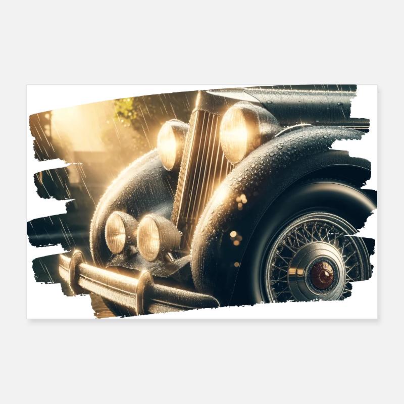 Klassischer Packard im Regen Poster 60x40 cm