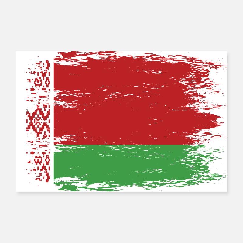 Drapeau de la Biélorussie look utilisé Poster 60 x 40 cm