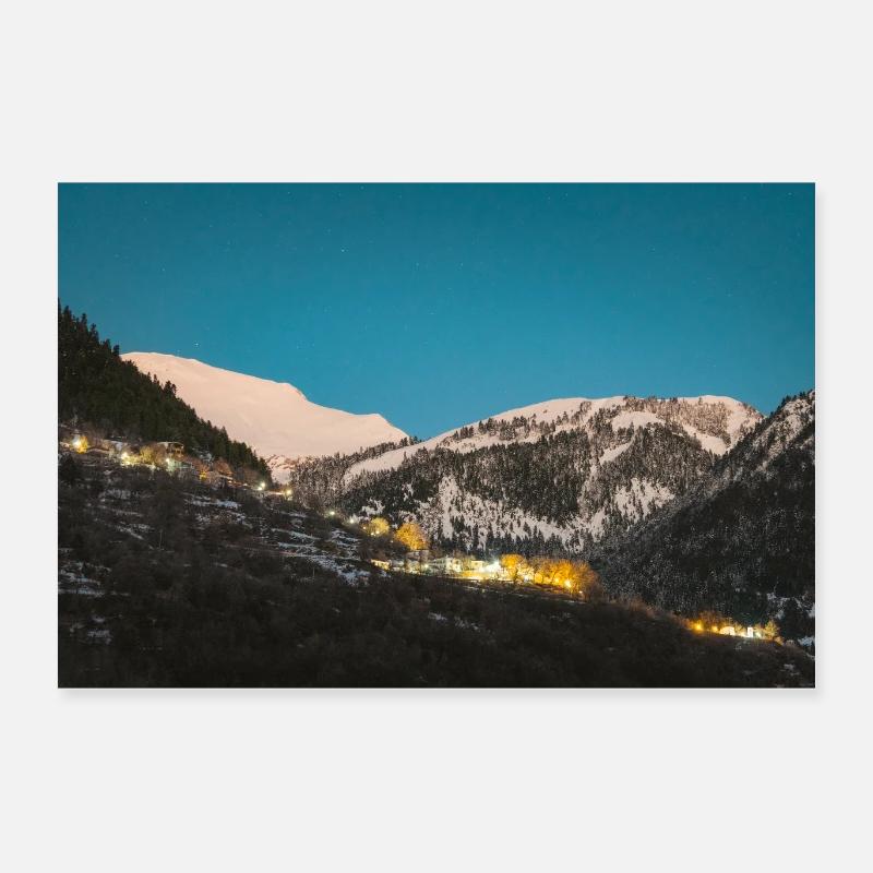 Alpen Glow On Agrafa mountain range in Greece Poster 24" x 16" (60x40 cm)