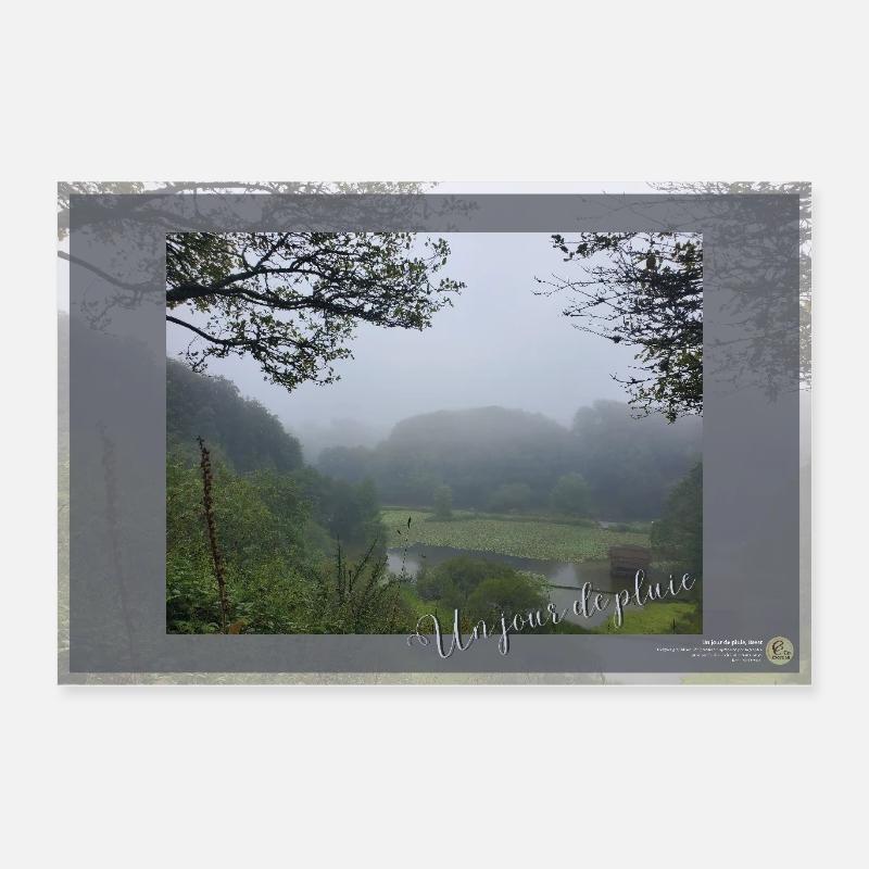 A rainy day, Brest, landscape format - Poster 24" x 16" (60x40 cm) - white