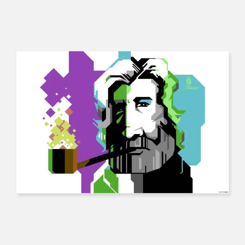 Einsamkeit - Poster 60x40 cm - Weiß