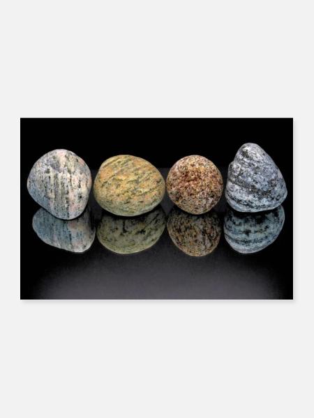 Granit - Poster 60x40 cm - Weiß