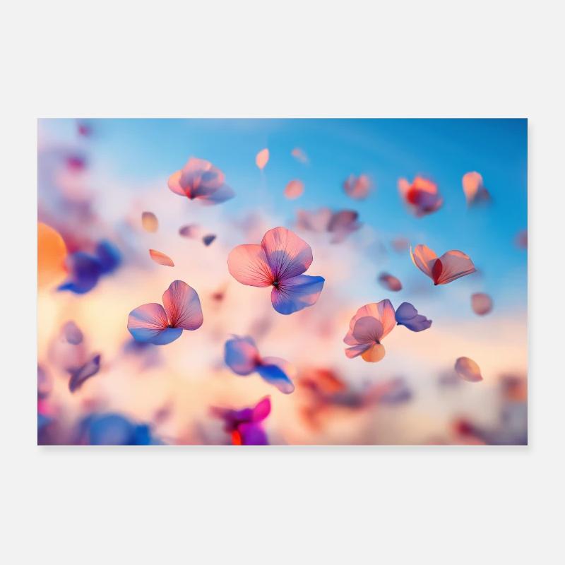 Des fleurs fluides en pastel Poster 60 x 40 cm
