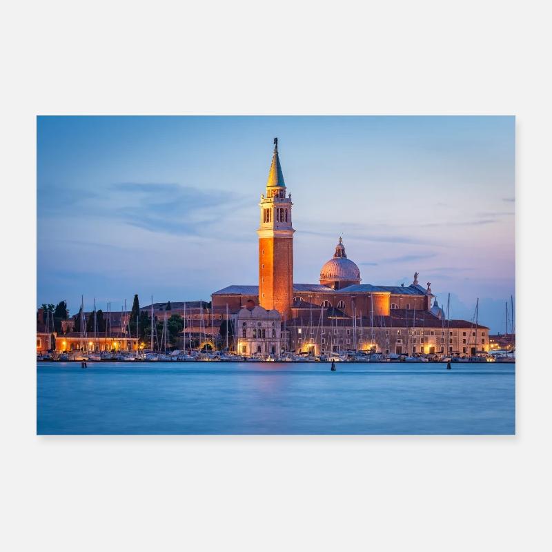 San Giorgio Maggiore in the evening Poster 24" x 16" (60x40 cm)