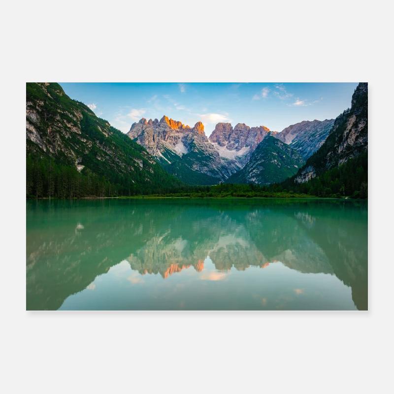 Alpine Lake Mirror Image Poster 24" x 16" (60x40 cm)