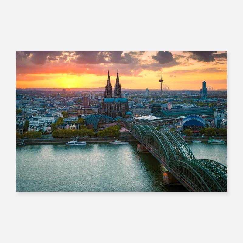 Kölner Dom im Abendlicht Poster 60x40 cm