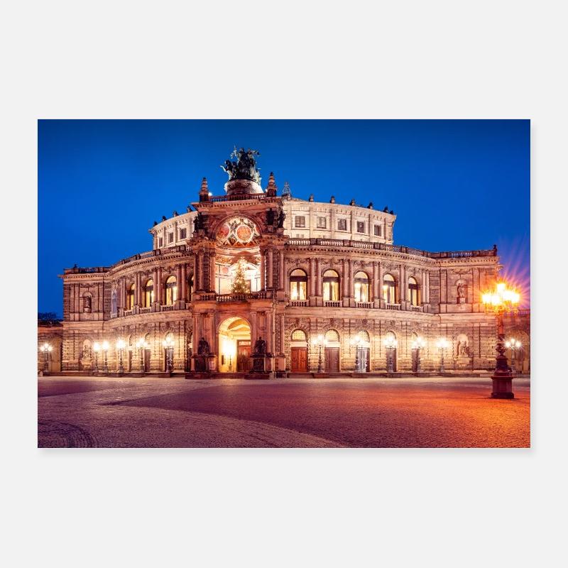 Dresdner Semperoper im Abendlicht Poster 60x40 cm