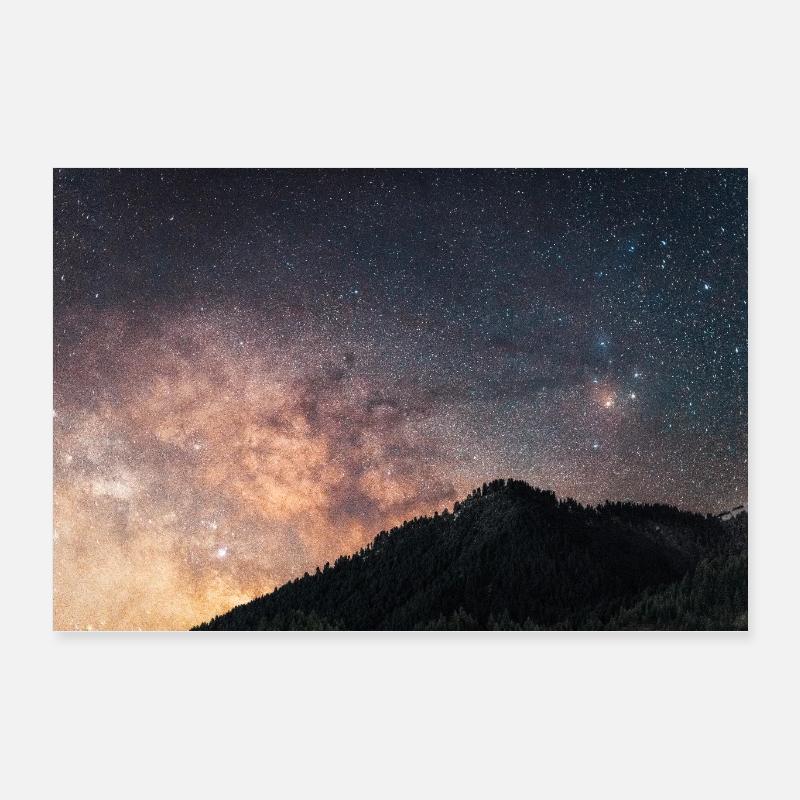 Gros plan de la Voie lactée sur les montagnes Agrafa Poster 60 x 40 cm