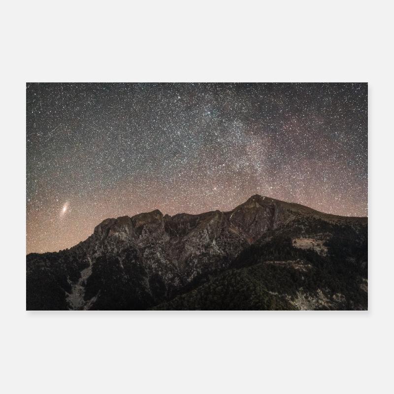 L’Écueil de Nuit Au-dessus des montagnes Agrafa Poster 60 x 40 cm