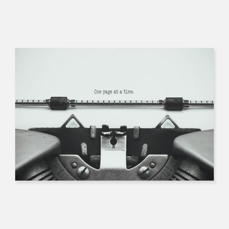 Une page à la fois : conception de machine à écrire Poster 60 x 40 cm