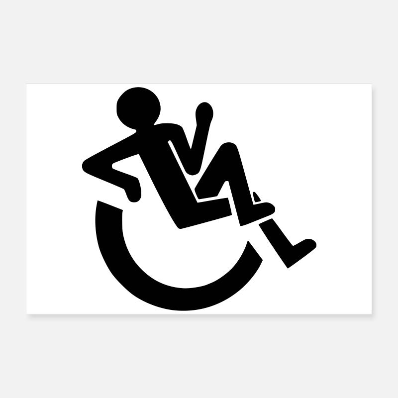 Relaxed wheelchair user, roller, disabled # Poster 24" x 16" (60x40 cm)