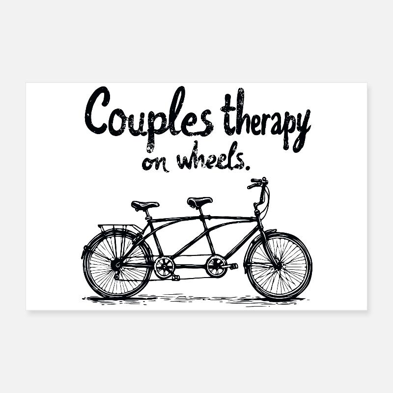 Tandem Couple Bicycle Therapy Poster 24" x 16" (60x40 cm)
