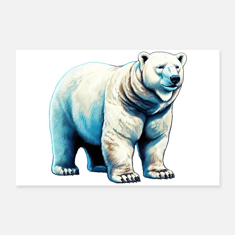 Ours polaire blanc Poster 60 x 40 cm