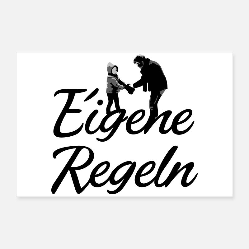 Silhouette Père et Enfant Poster 60 x 40 cm