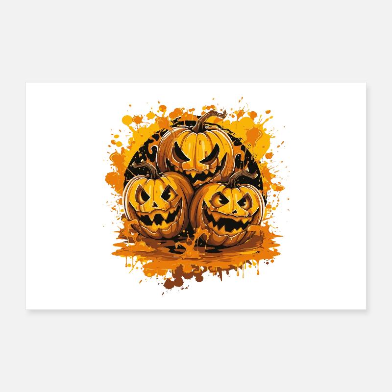 Grim Pumpkin Trio Poster 24" x 16" (60x40 cm)