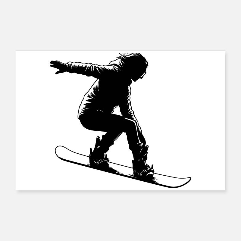 Snowboarderin mit eleganter Pose Poster 60x40 cm