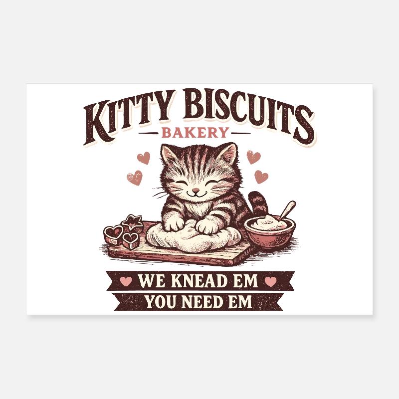 Cat Bakery Valentine's Day Gift Poster 24" x 16" (60x40 cm)