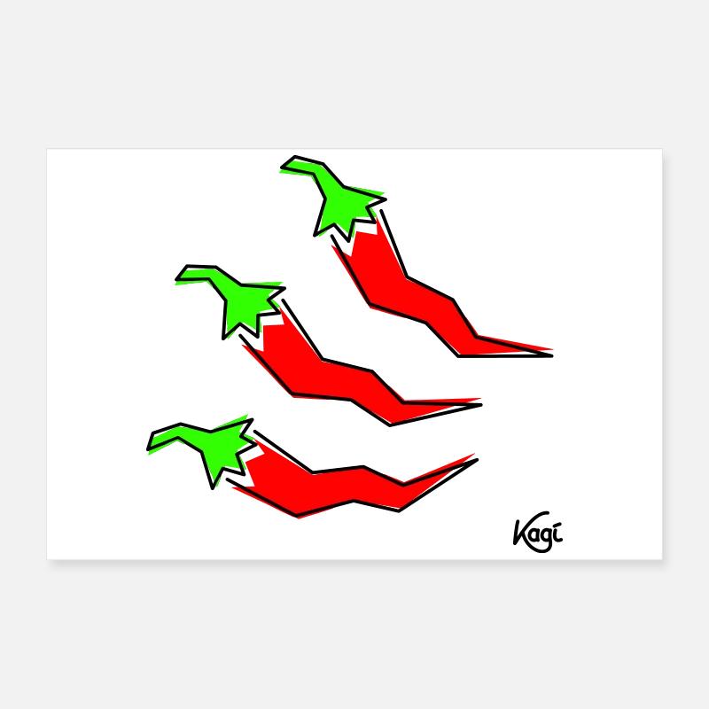 trois pepperonis Poster 60 x 40 cm