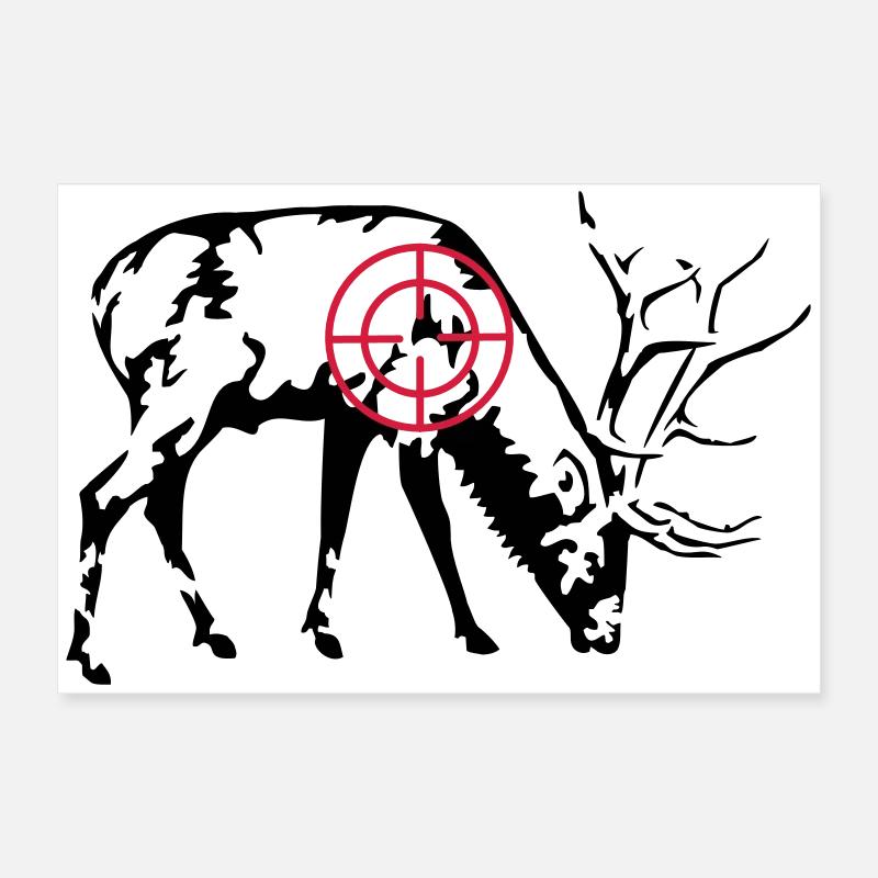 Cerf broutant Poster 60 x 40 cm