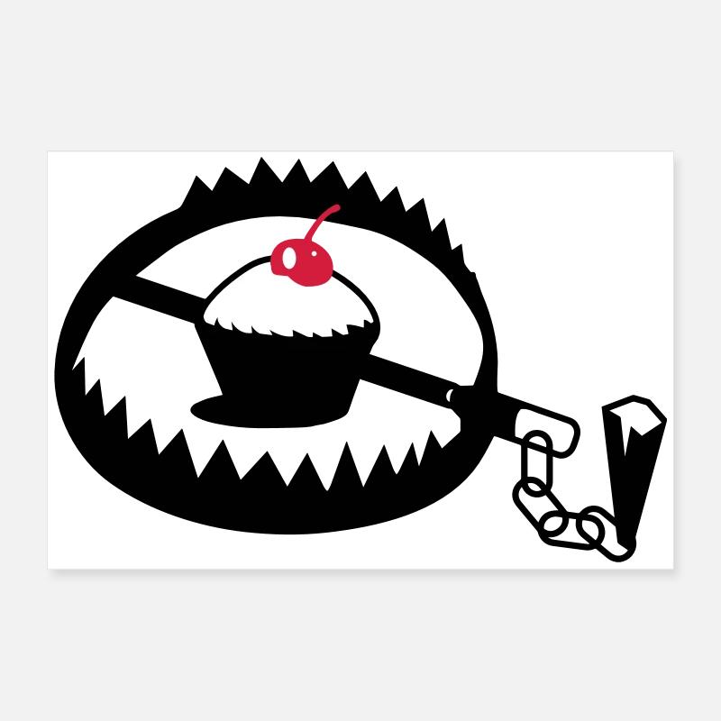 Pièges avec cupcakes Poster 60 x 40 cm