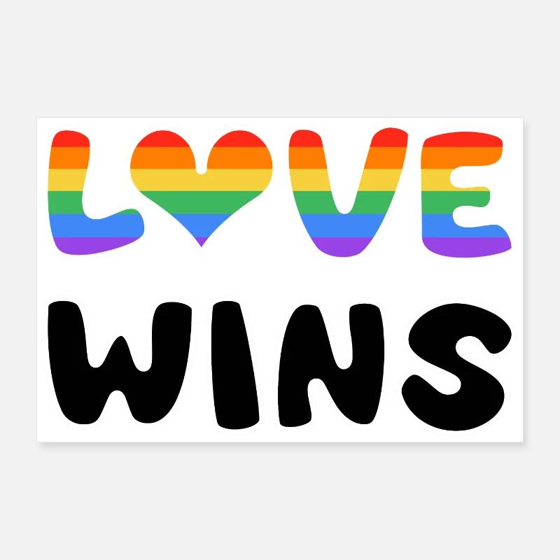 Liebe siegt im Regenbogen-Design Poster 60x40 cm