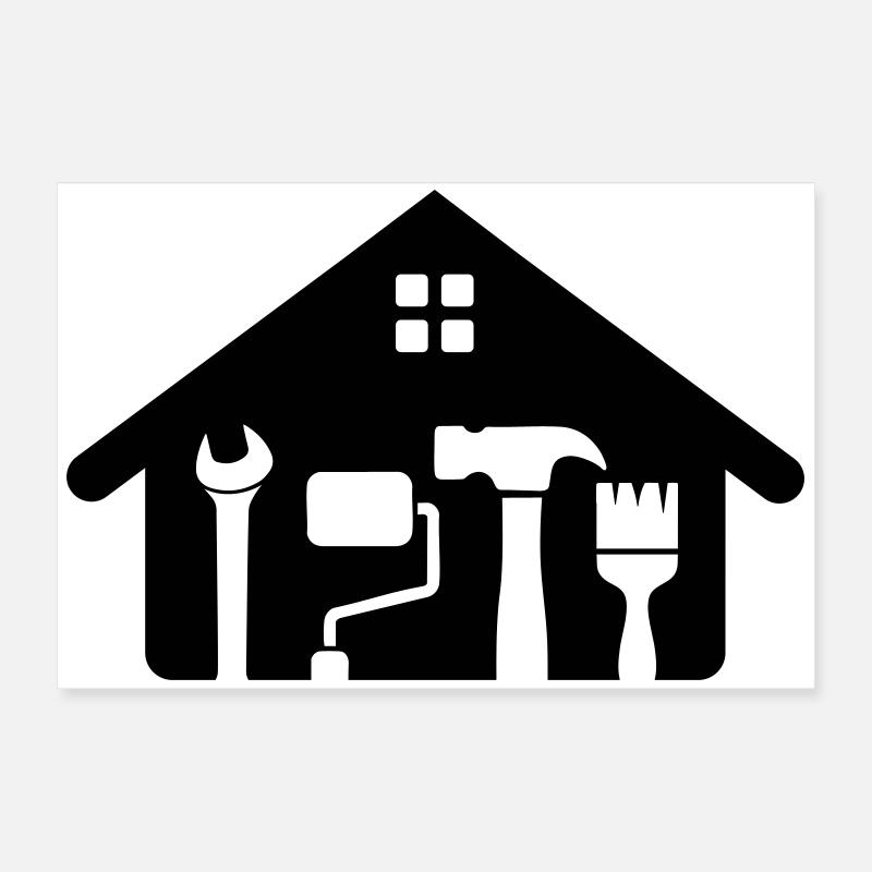 Home & Craft Logo – Hammer Key Paint Roller Poster 24" x 16" (60x40 cm)