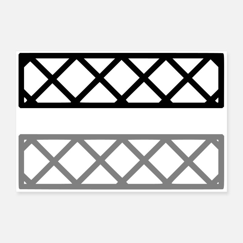 Fence Grid Pattern Frame Poster 24" x 16" (60x40 cm)