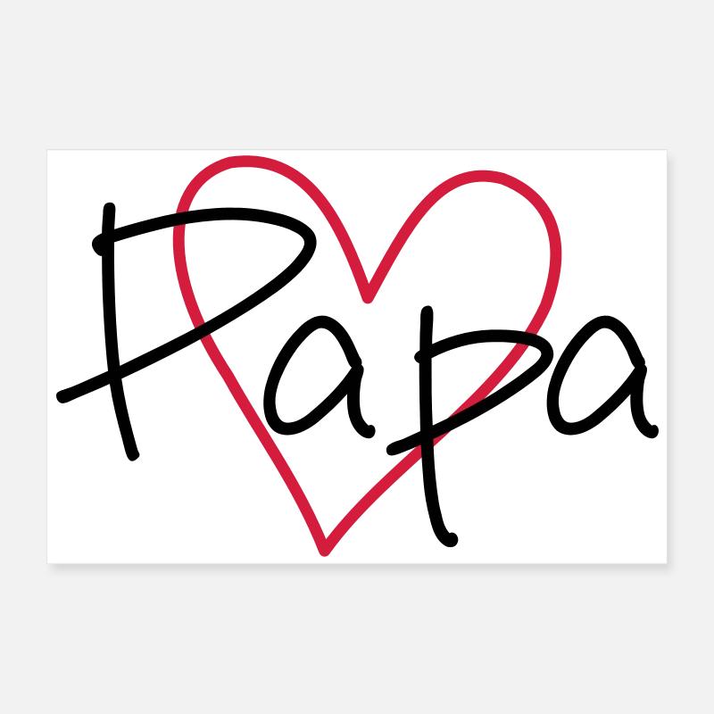 Heart Papa Papamotiv Poster 24" x 16" (60x40 cm)