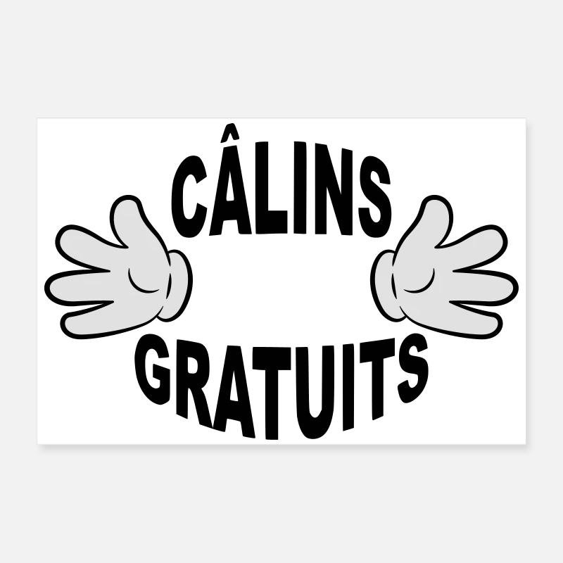 Câlins gratuits mains Poster 60 x 40 cm