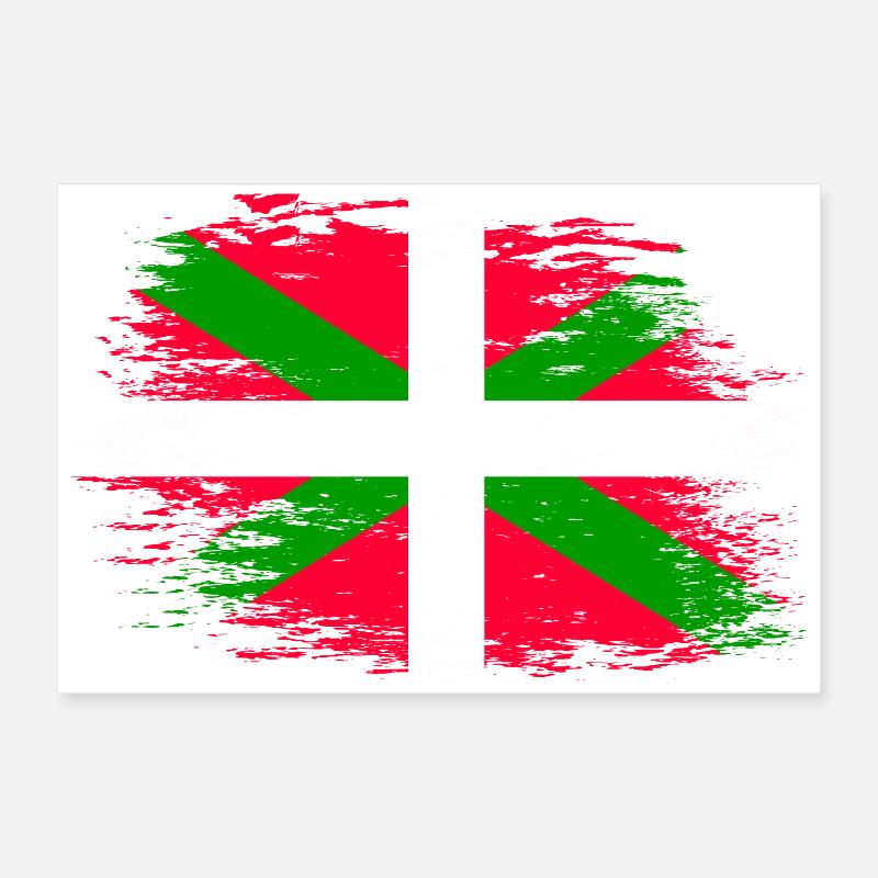 Basque flag used Poster 24" x 16" (60x40 cm)