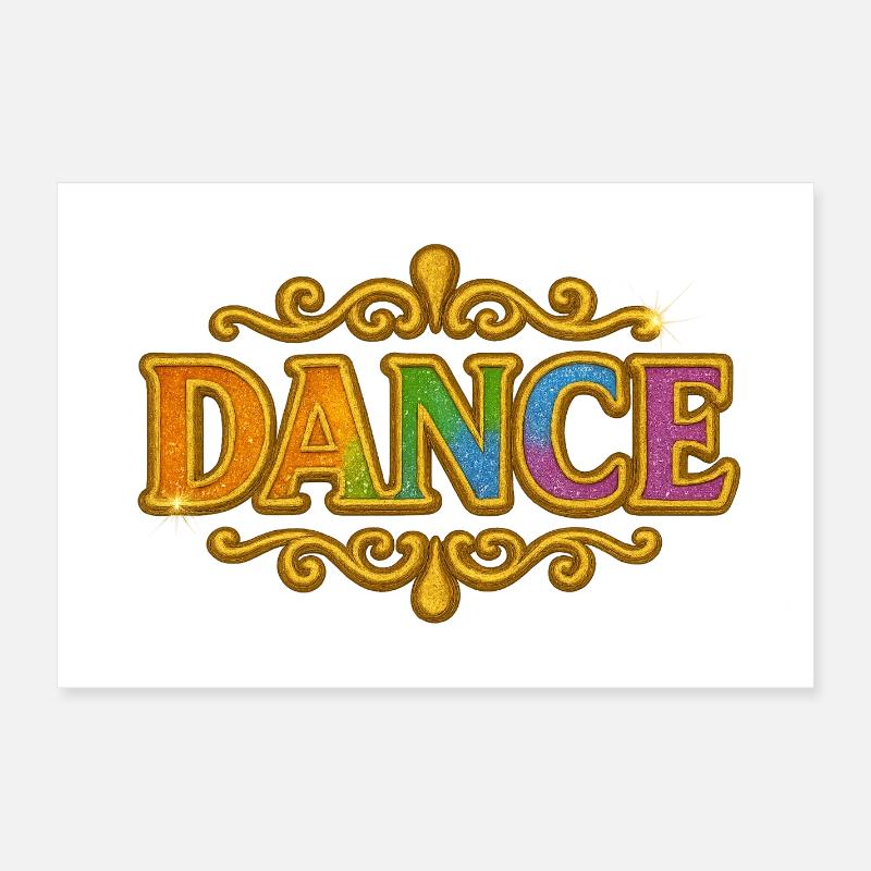 DANSE | Design de danse coloré au style rétro Poster 60 x 40 cm