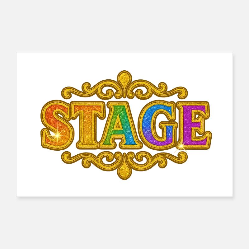 Motif de scène STAGE avec brillance colorée Poster 60 x 40 cm
