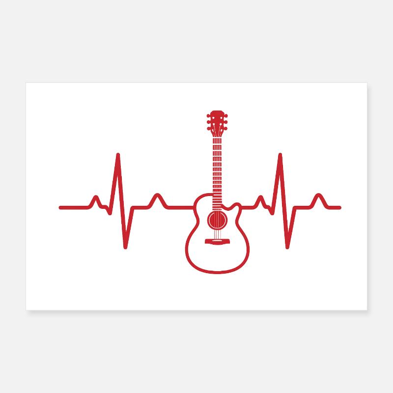 Conception musicale de battements de cœur Poster 60 x 40 cm