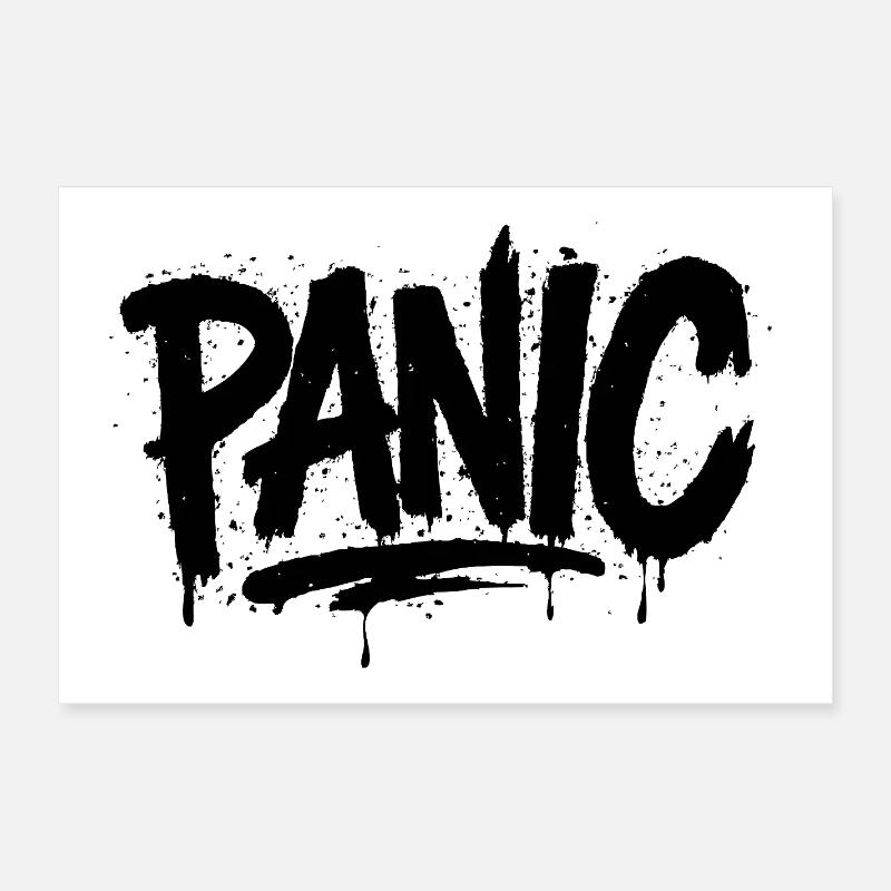 Expressive Graffiti "Panic" Font Poster 24" x 16" (60x40 cm)