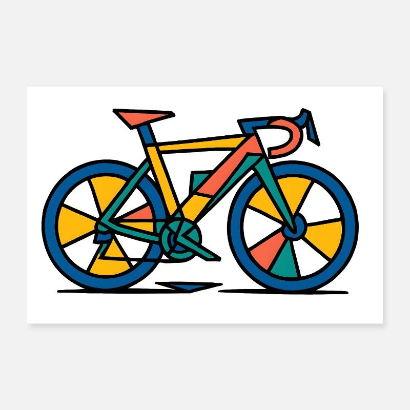 Lebendiges abstraktes Fahrrad Poster 60x40 cm