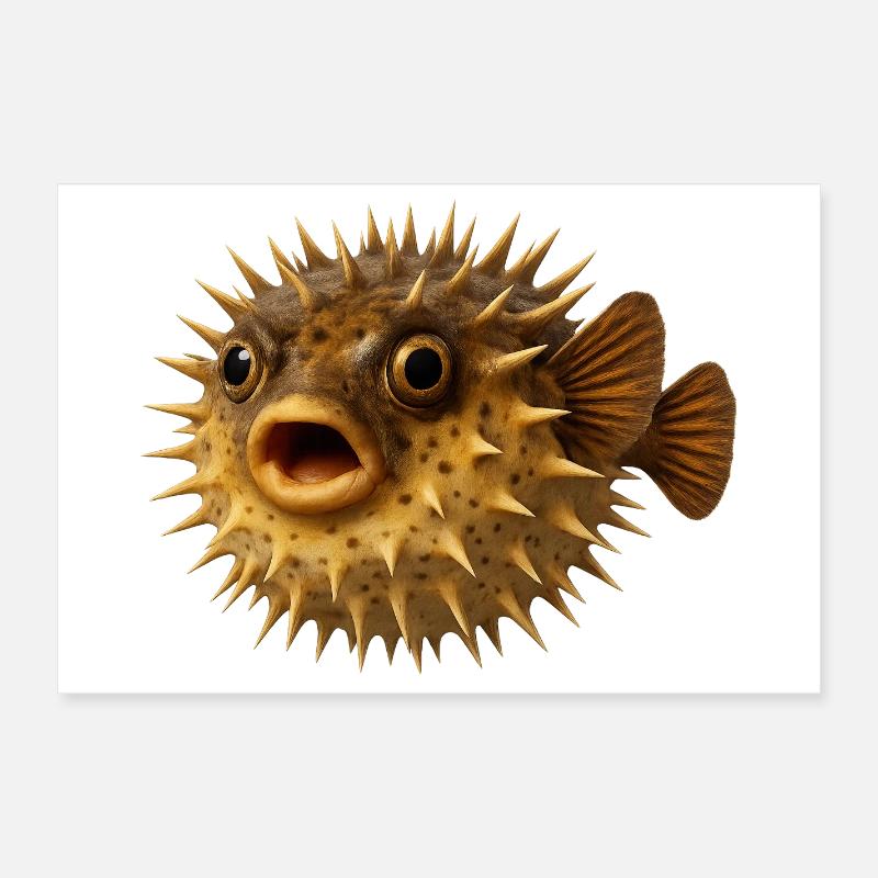 Spiny Fish Underwater Pattern Poster 24" x 16" (60x40 cm)
