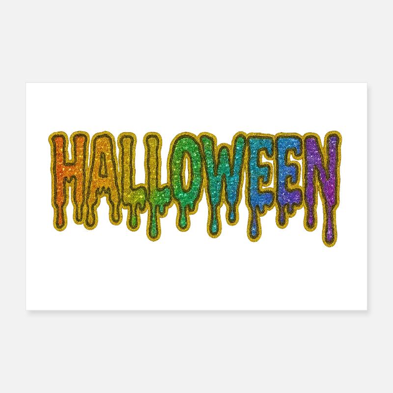 Rainbow Drop Halloween Font Poster 24" x 16" (60x40 cm)