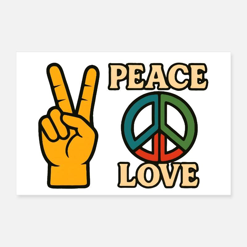 Peace and Love Icon Friedens-Tee Poster 60x40 cm